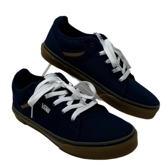 VANS Seldan Sneakers Low Top Kids Size Shoe Gum Dress Blues Canvas VN000CQULKZ - Picture 1 of 8